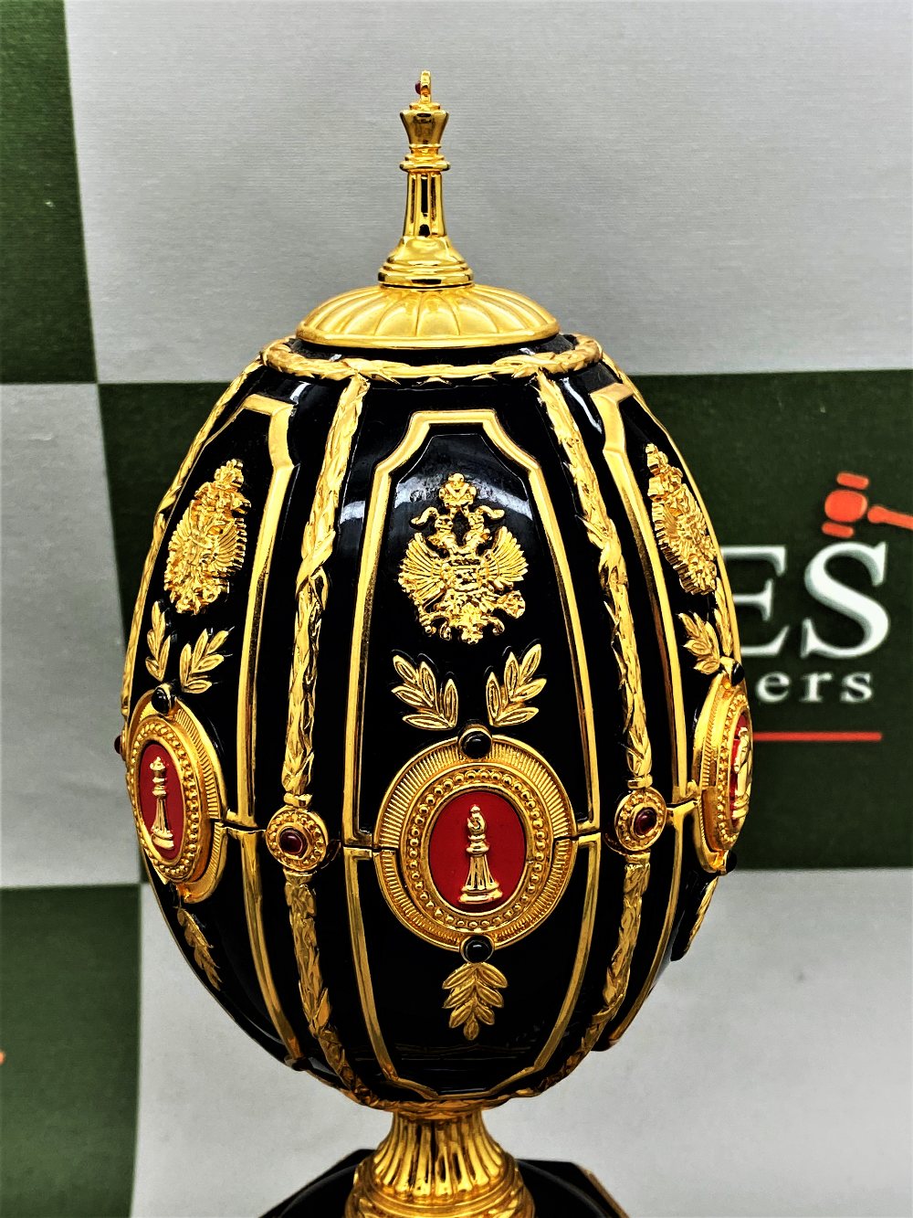 Faberge 24 Ct Gold "The Imperial Jewelled Egg Chess Set" - Image 3 of 6