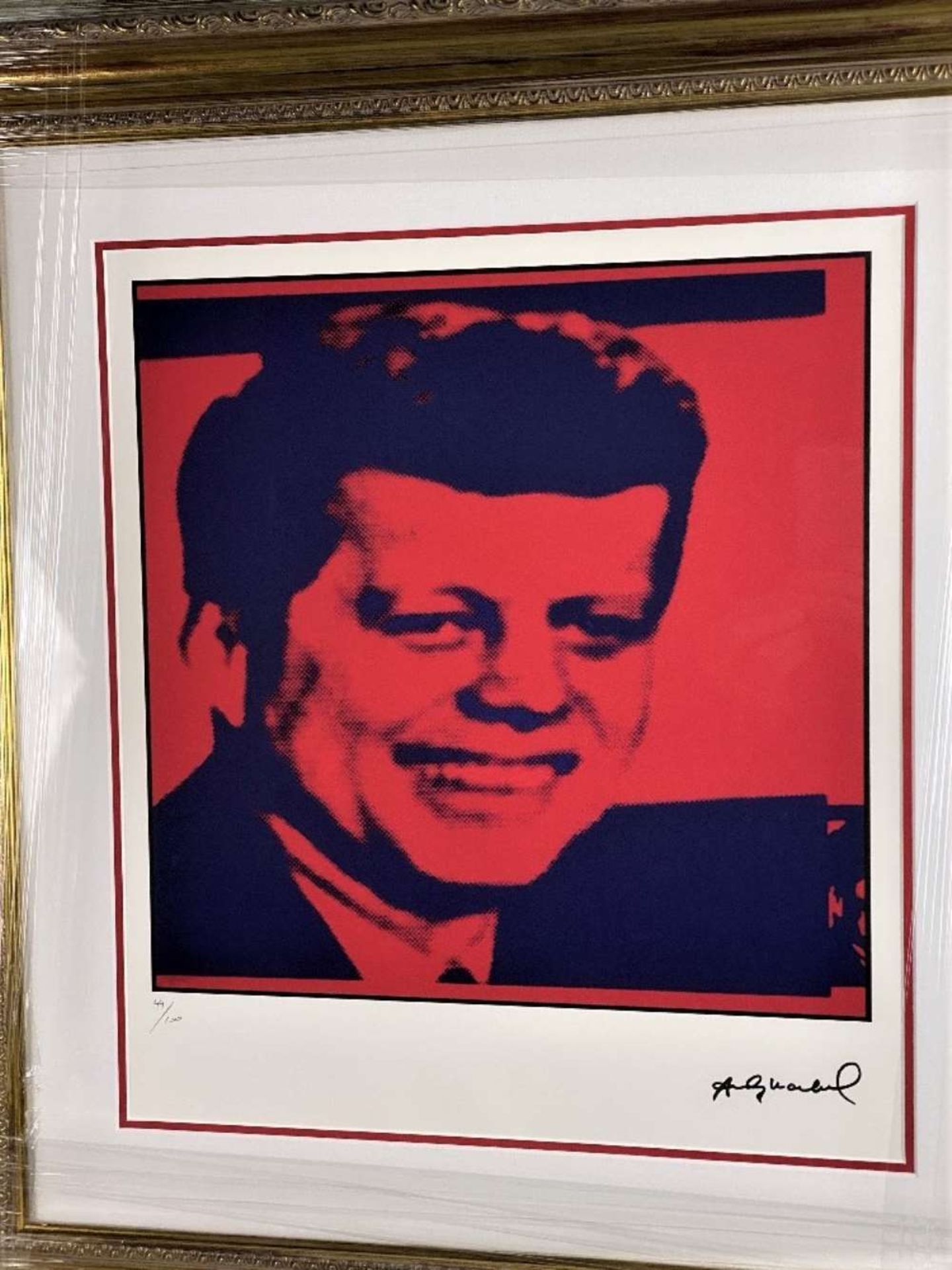 Andy Warhol (1928-1987) “Kennedy” Numbered #44/100 Lithograph, Ornate Framed. - Image 2 of 7