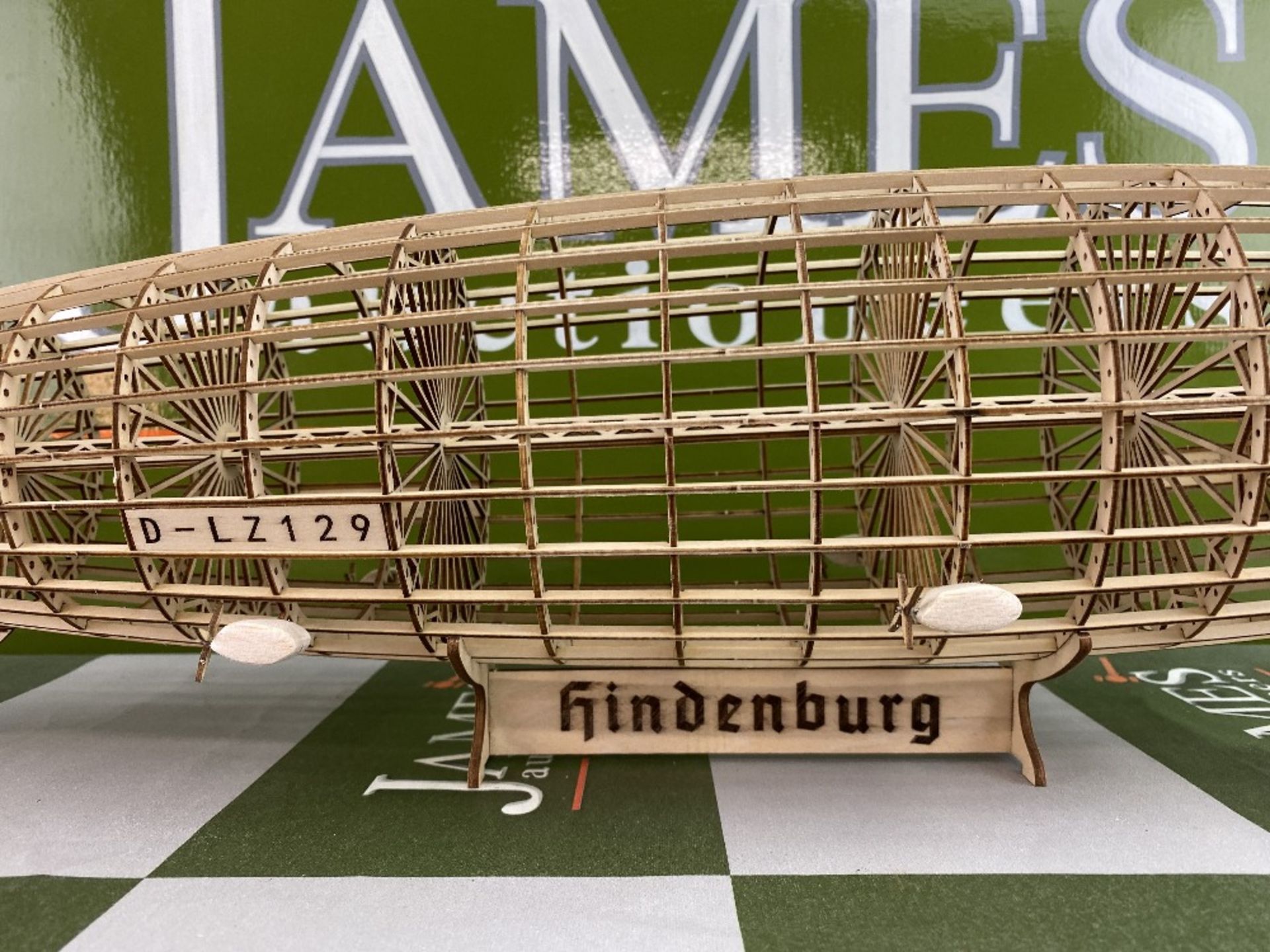 Hindenburg Hand Made 22 inch Long Wooden Framework Model - Image 2 of 6