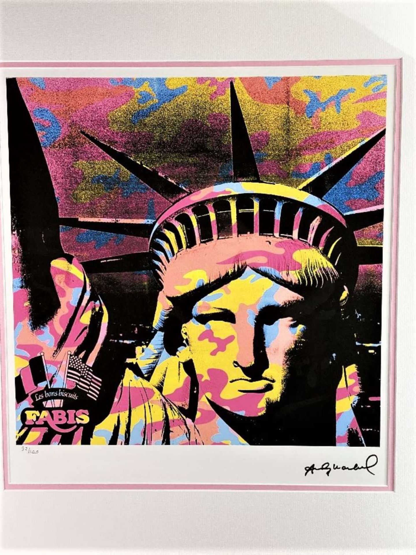 Andy Warhol-(1928-1987) "Statue Of Liberty USA" Castelli NY Original Numbered Lithograph #52/100, Or - Image 2 of 6