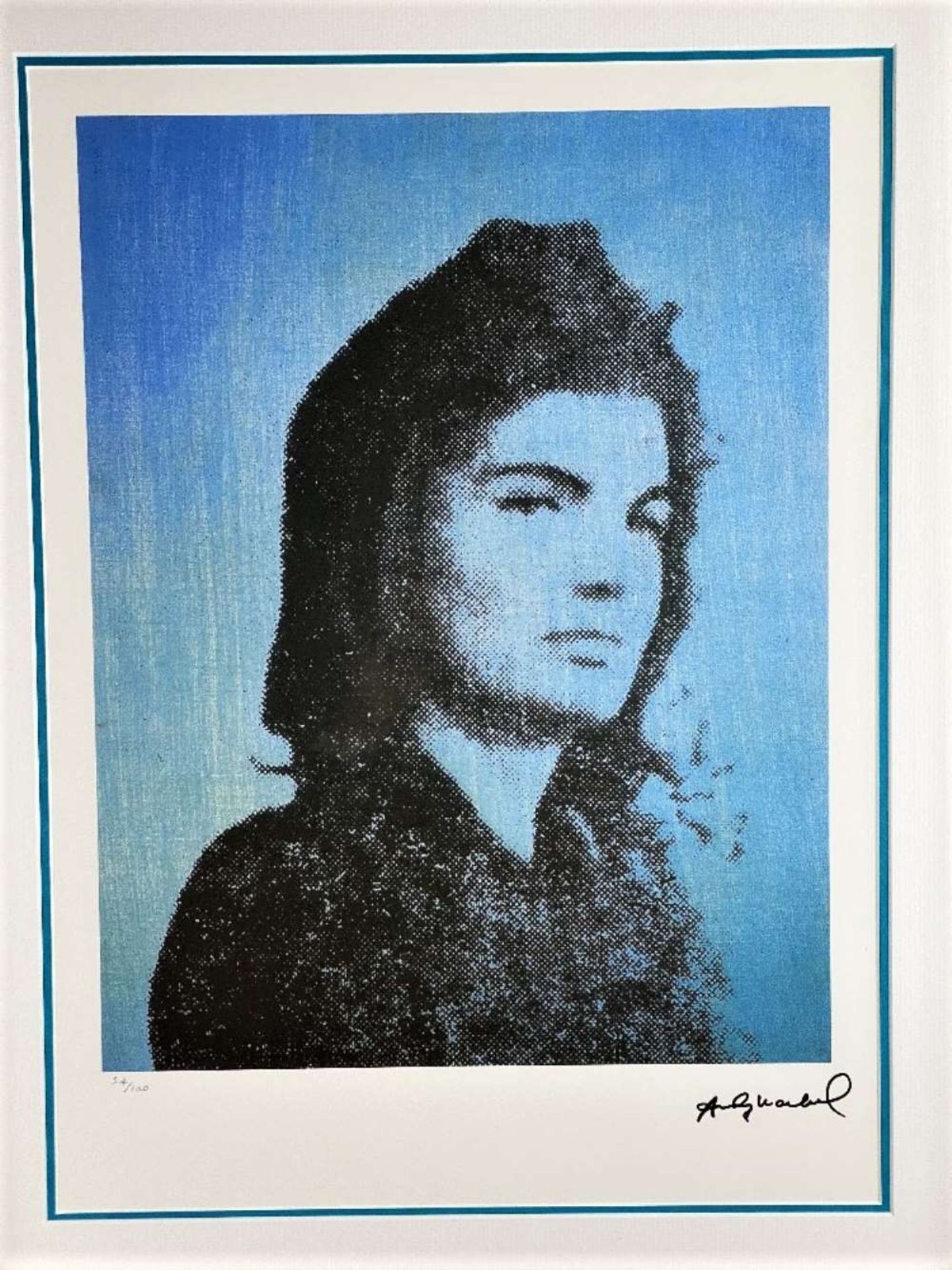 Andy Warhol-(1928-1987) "Jackie O"Castelli NY Original Numbered Lithograph #54/100, Ornate Framed. - Image 2 of 7