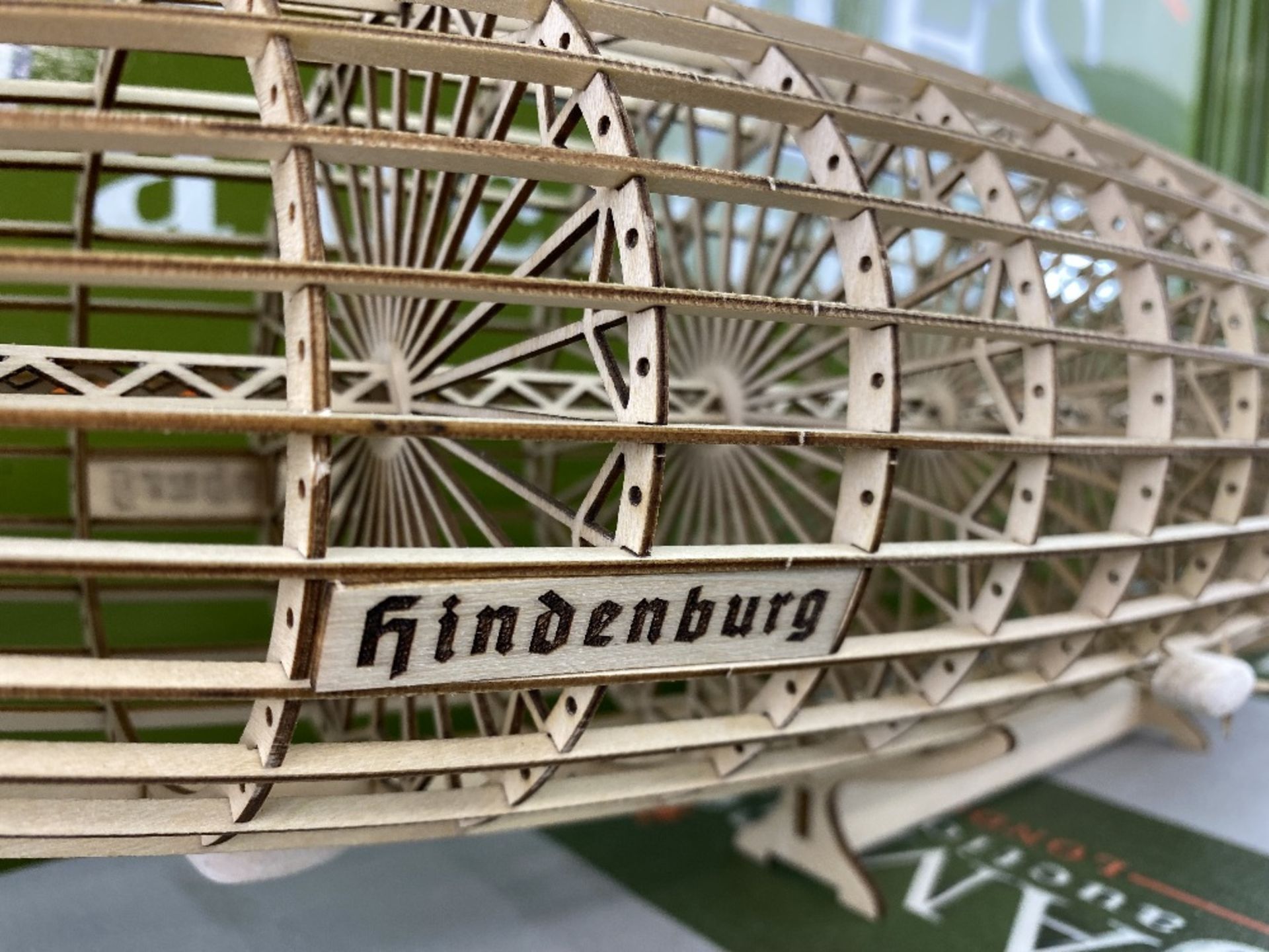 Hindenburg Hand Made 22 inch Long Wooden Framework Model - Image 3 of 6