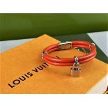 Louis Vuitton Paris" Keep It Twice" Silver & Leather Bracelet