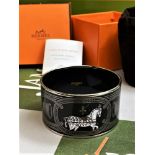 Hermes Paris Enamel & Silver "Horses" Bracelet