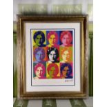 Andy Warhol-(1928-1987) "John Lennon" Castelli NY Original Numbered Lithograph #9/100, Ornate Framed