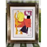 Andy Warhol-(1928-1987) "Lovers" Castelli NY Original Numbered Lithograph #91/100, Ornate Framed.