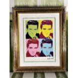 Andy Warhol (1928-1987) "Elvis” Castelli NY Original Numbered Lithograph #80/100, Ornate Framed.