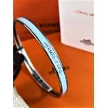 Hermes Paris Uni Bangle In Colour Bleu Polaire