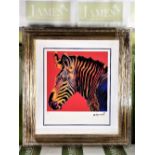 Andy Warhol (1928-1987) “Zebra” Numbered #27/100 Lithograph, Ornate Framed.