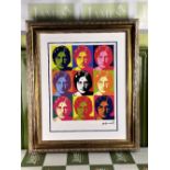 Andy Warhol-(1928-1987) "John Lennon" Castelli NY Original Numbered Lithograph #9/100, Ornate Framed