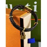 Louis Vuitton "Keep It Twice" Gold & Monogram Bracelet