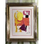 Andy Warhol-(1928-1987) "Lovers" Castelli NY Original Numbered Lithograph #23/100, Ornate Framed.