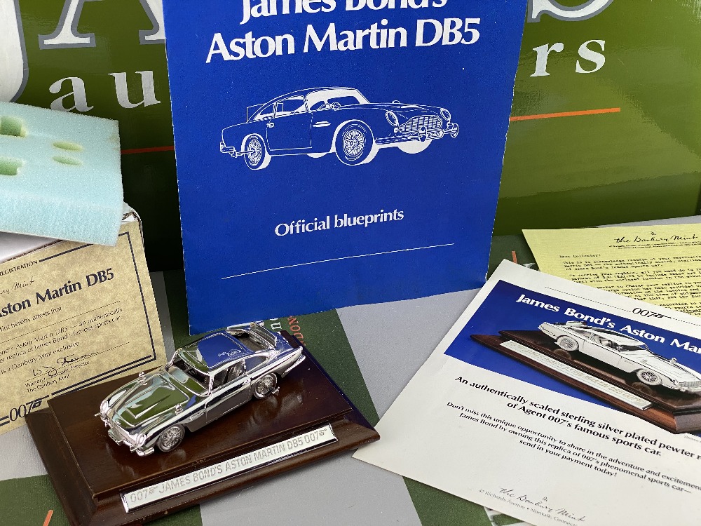 Danbury Mint Silver Plated Pewter James Bond Aston Martin DB5 - Bild 8 aus 8