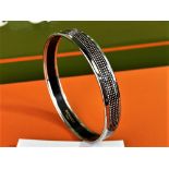 Hermes Paris Silver & Enamel Monogram Hermes Bracelet