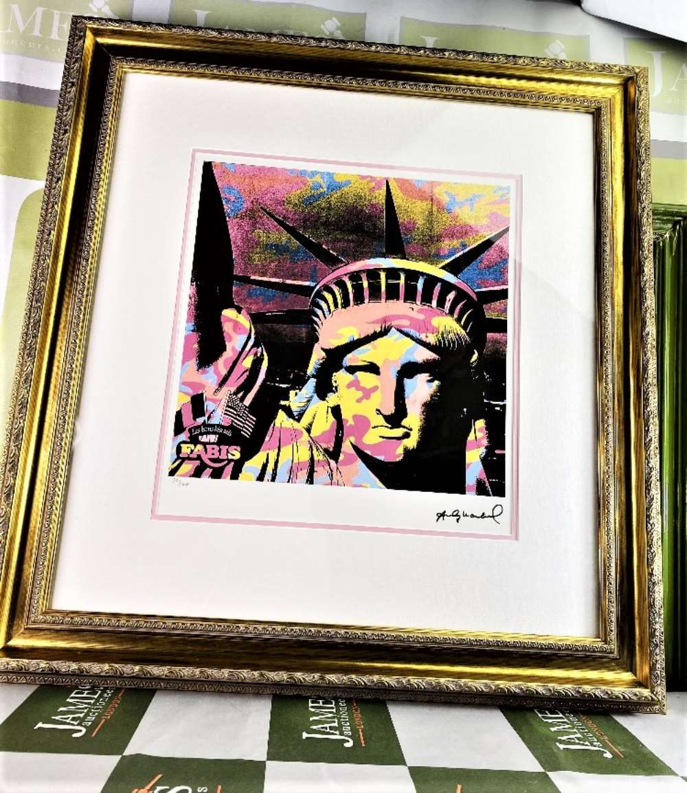 Andy Warhol-(1928-1987) "Statue Of Liberty USA" Castelli NY Original Numbered Lithograph #52/100, Or - Bild 6 aus 6