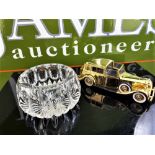 Corgi James Bond Goldfinger, 1937 Rolls-Royce 24ct Gold& Crystal Bowl