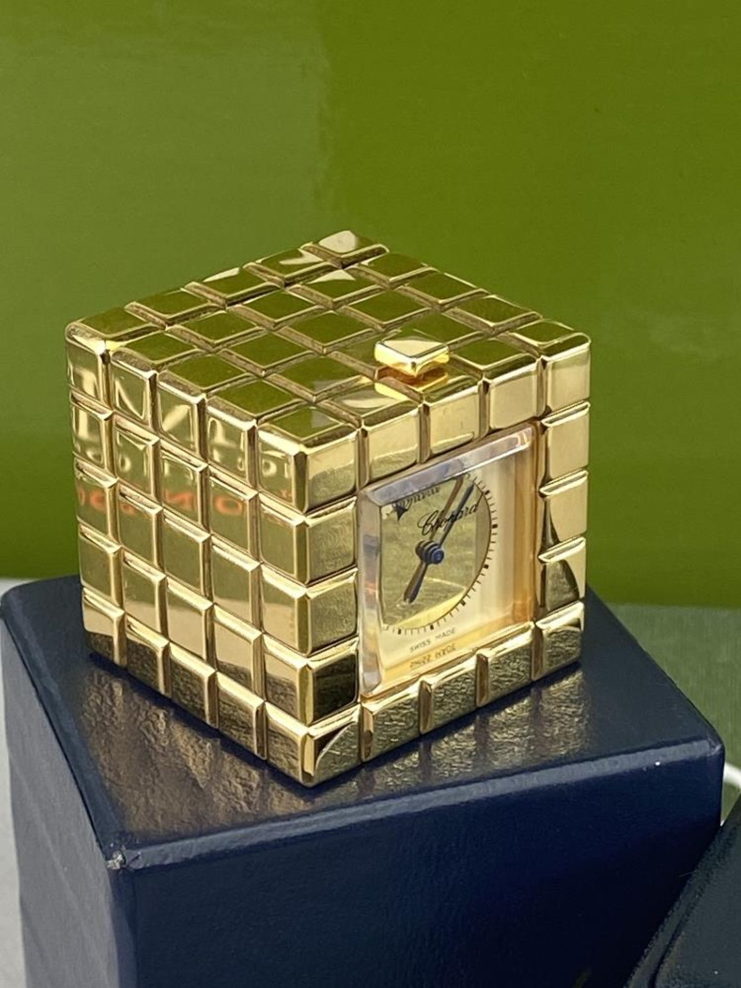 Chopard Ice Cube Travel / Desk Clock Gold/Champagne Edition - Image 4 of 8