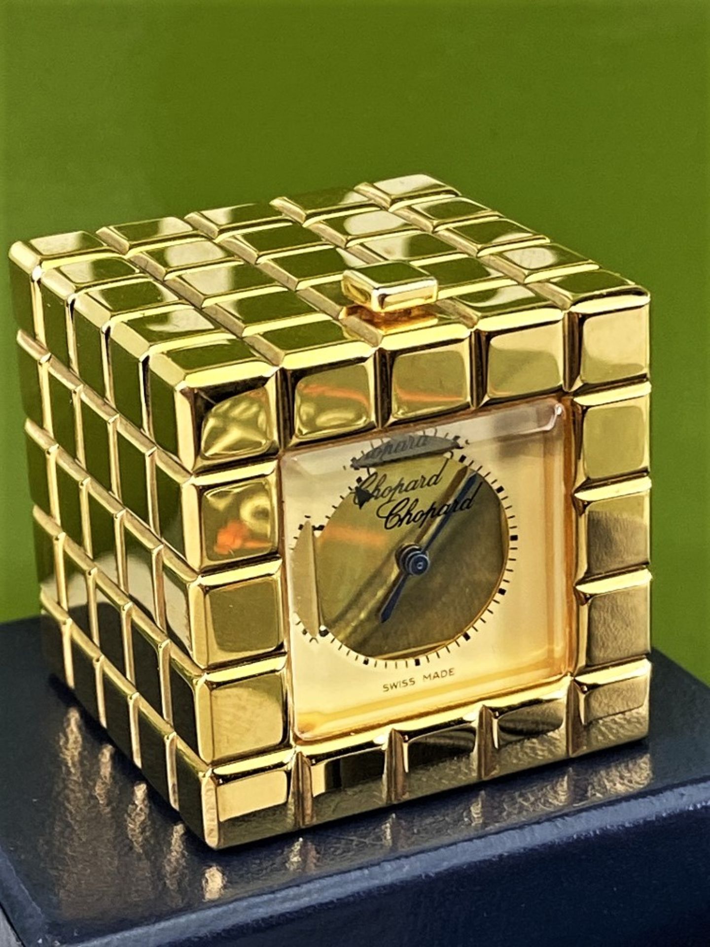 Chopard Ice Cube Travel / Desk Clock Gold/Champagne Edition