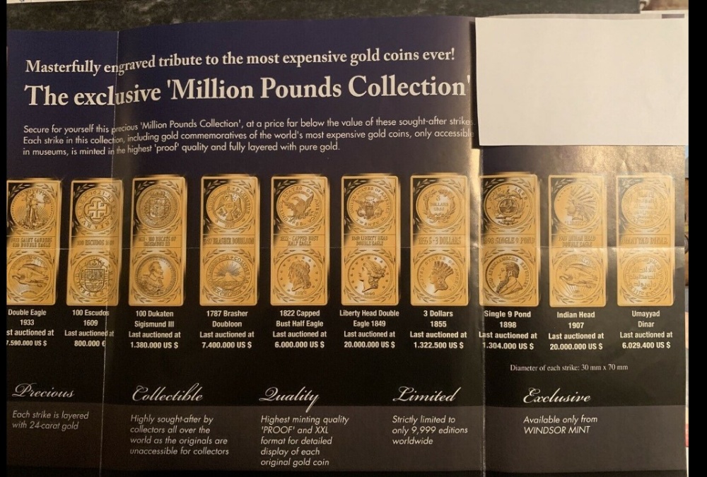 Windsor Mint Million Dollars Collection 10 Golden Bars Rrp £599 - Bild 9 aus 10