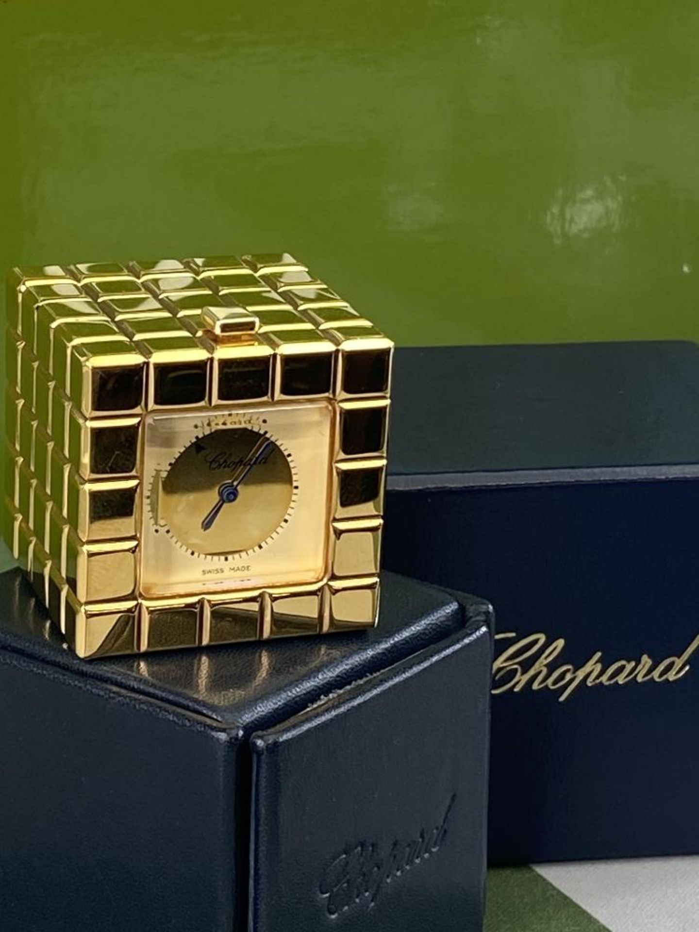 Chopard Ice Cube Travel / Desk Clock Gold/Champagne Edition - Image 2 of 8