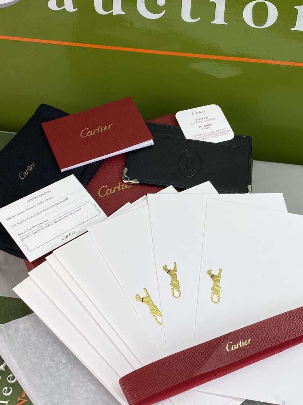 Cartier Paris- Credit Card Leather Holder & Letter Set