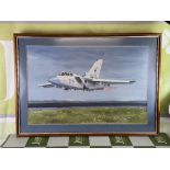 Artist AG Milne Signed & By RAF Pilots Framed Tornado Picture