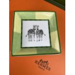 Hermes Paris Zebra Themed Porcelein Trinket Dish