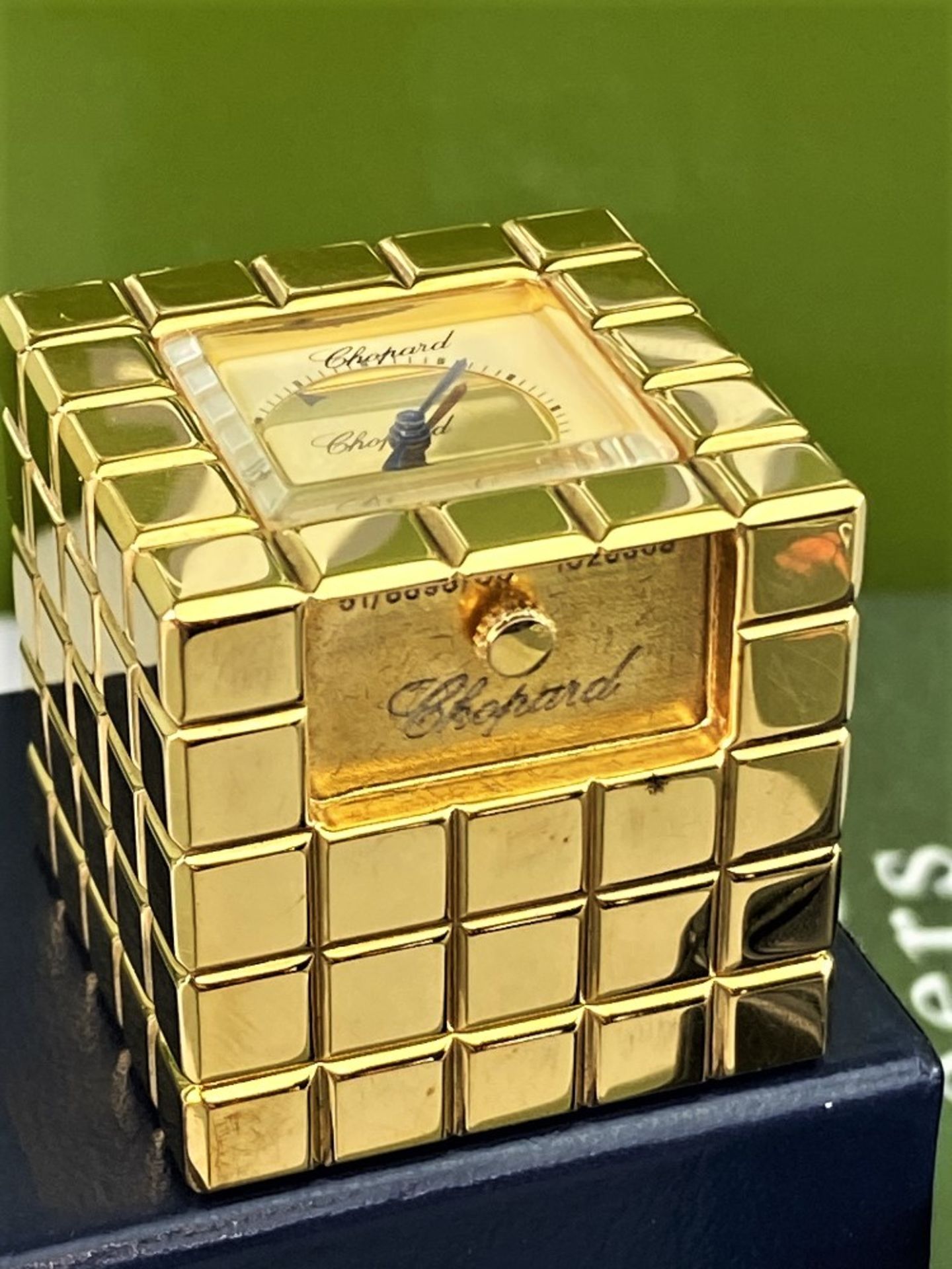 Chopard Ice Cube Travel / Desk Clock Gold/Champagne Edition - Image 3 of 8