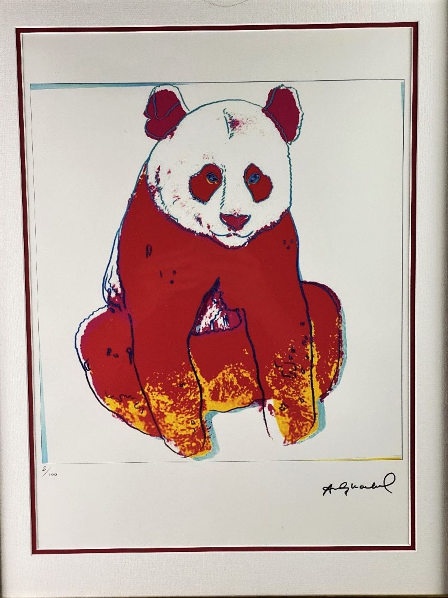 Andy Warhol-(1928-1987) "Panda" Numbered Lithograph#2/100 - Image 2 of 7