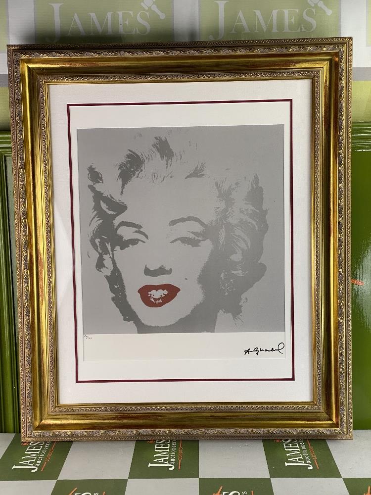 Andy Warhol (1928-1987) “Marilyn” Numbered #16/100 Lithograph, Ornate Framed. - Bild 6 aus 6