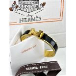 Hermes Paris-Classic Clic Clac H Bracelet Black Enamel-Gold