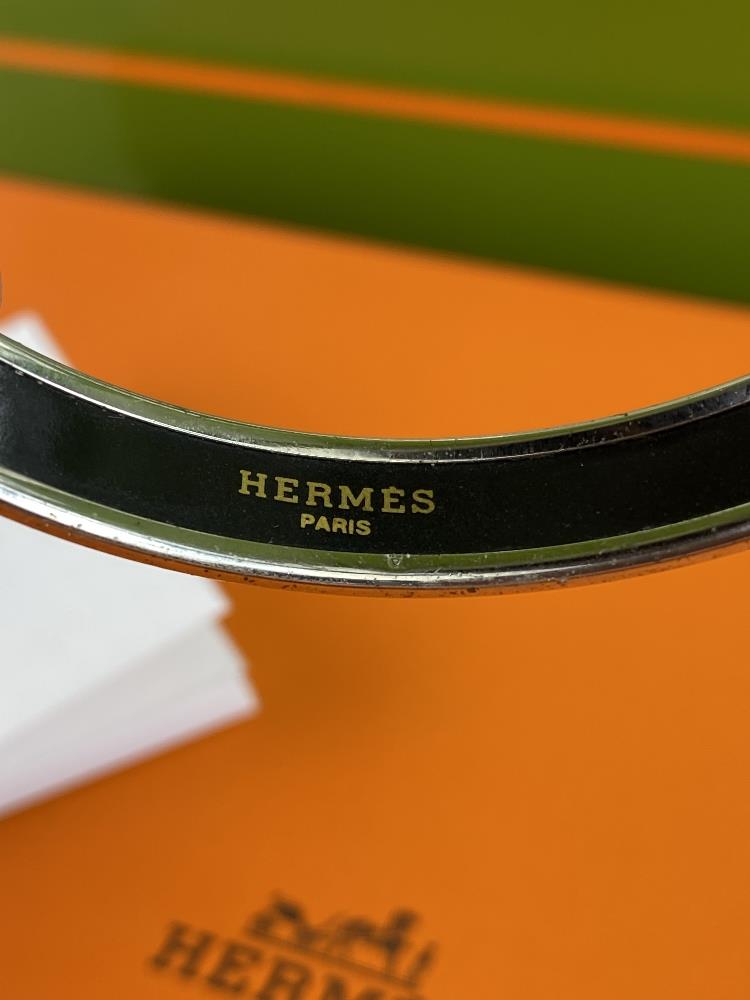 Hermes Paris Silver & Enamel Monogram Hermes Bracelet - Bild 4 aus 6