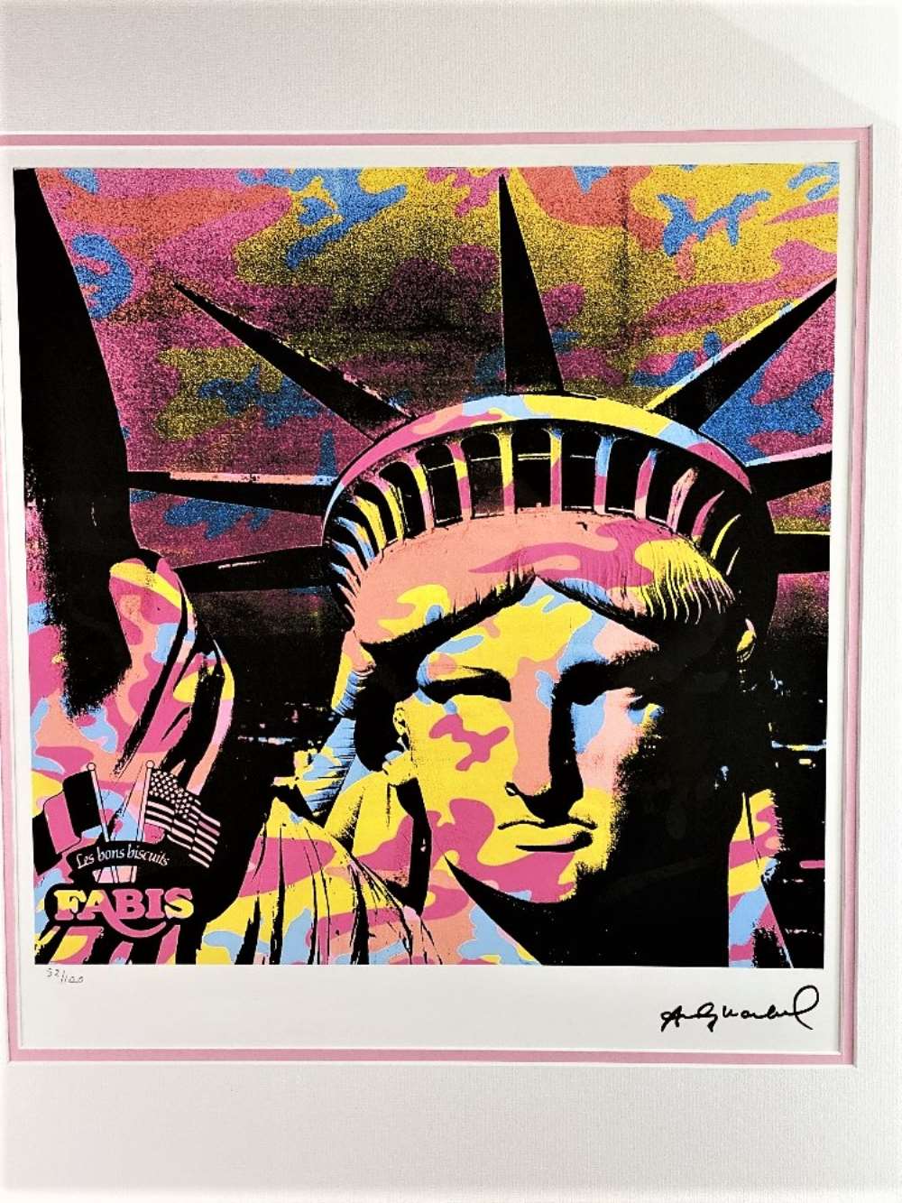 Andy Warhol-(1928-1987) "Statue Of Liberty USA" Castelli NY Original Numbered Lithograph #52/100, Or - Bild 2 aus 6