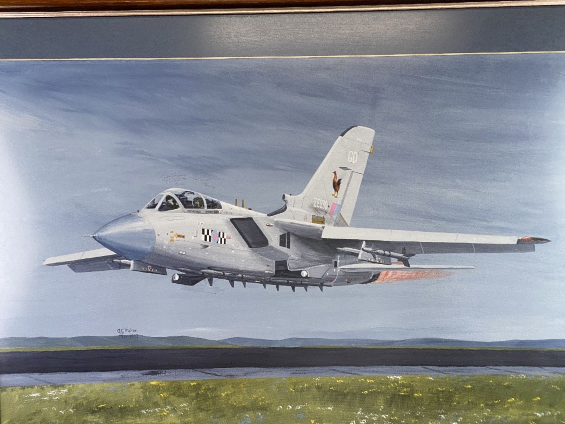 Artist AG Milne Signed & By RAF Pilots Framed Tornado Picture - Image 2 of 6