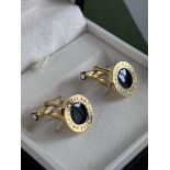 Montblanc Rose Gold Plated And Black Onyx Cufflinks