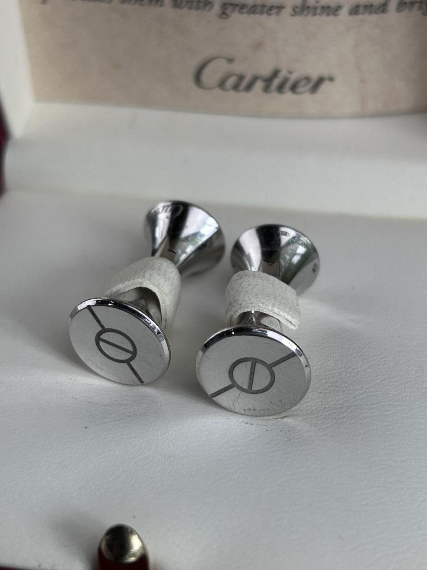 Cartier Sterling Silver Signature Screw Design Love Collection Cufflinks - Image 3 of 5