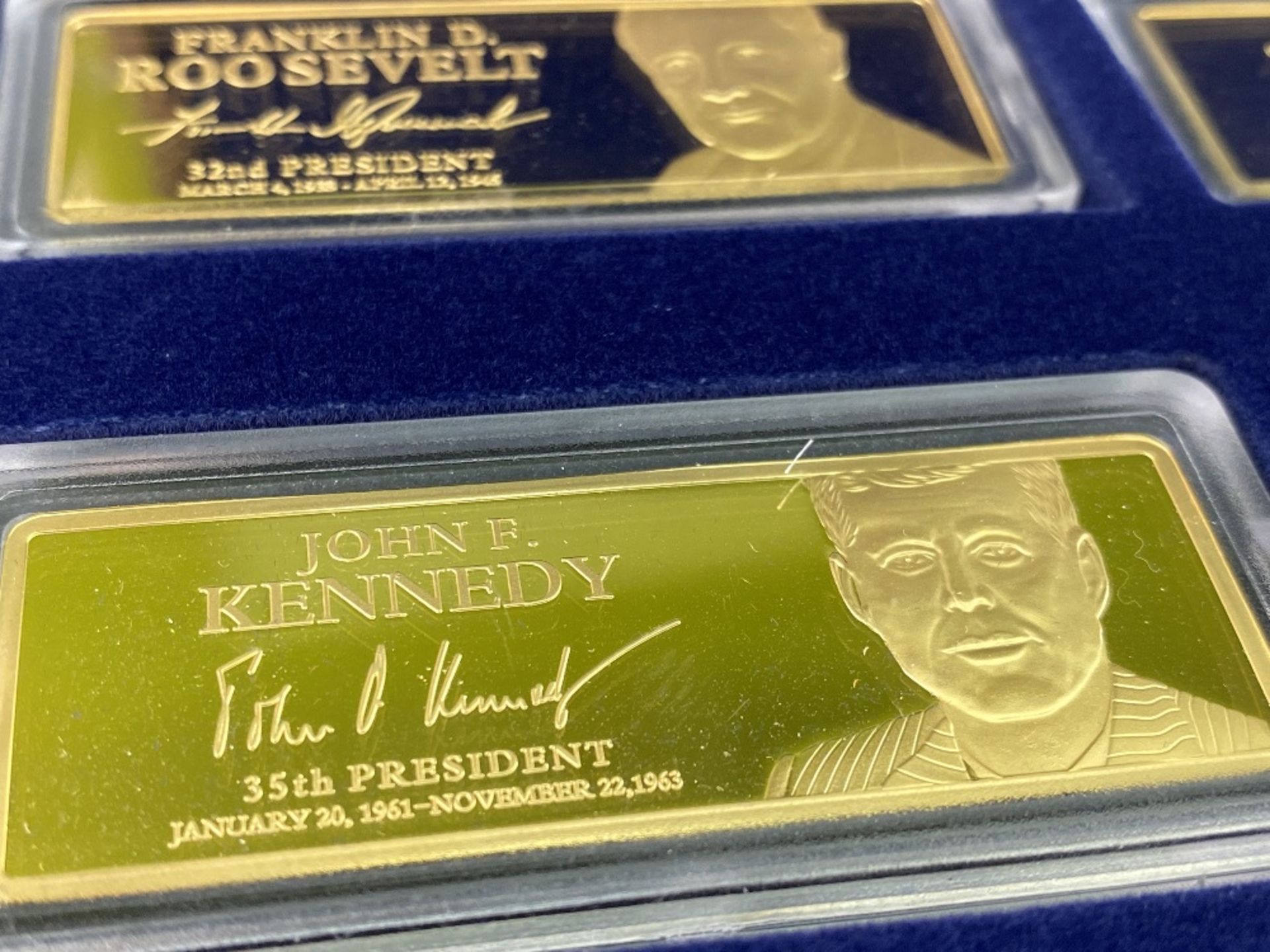 "Greatest U.S. President"s Gold plated Ingots- Windsor Mint - Image 4 of 8