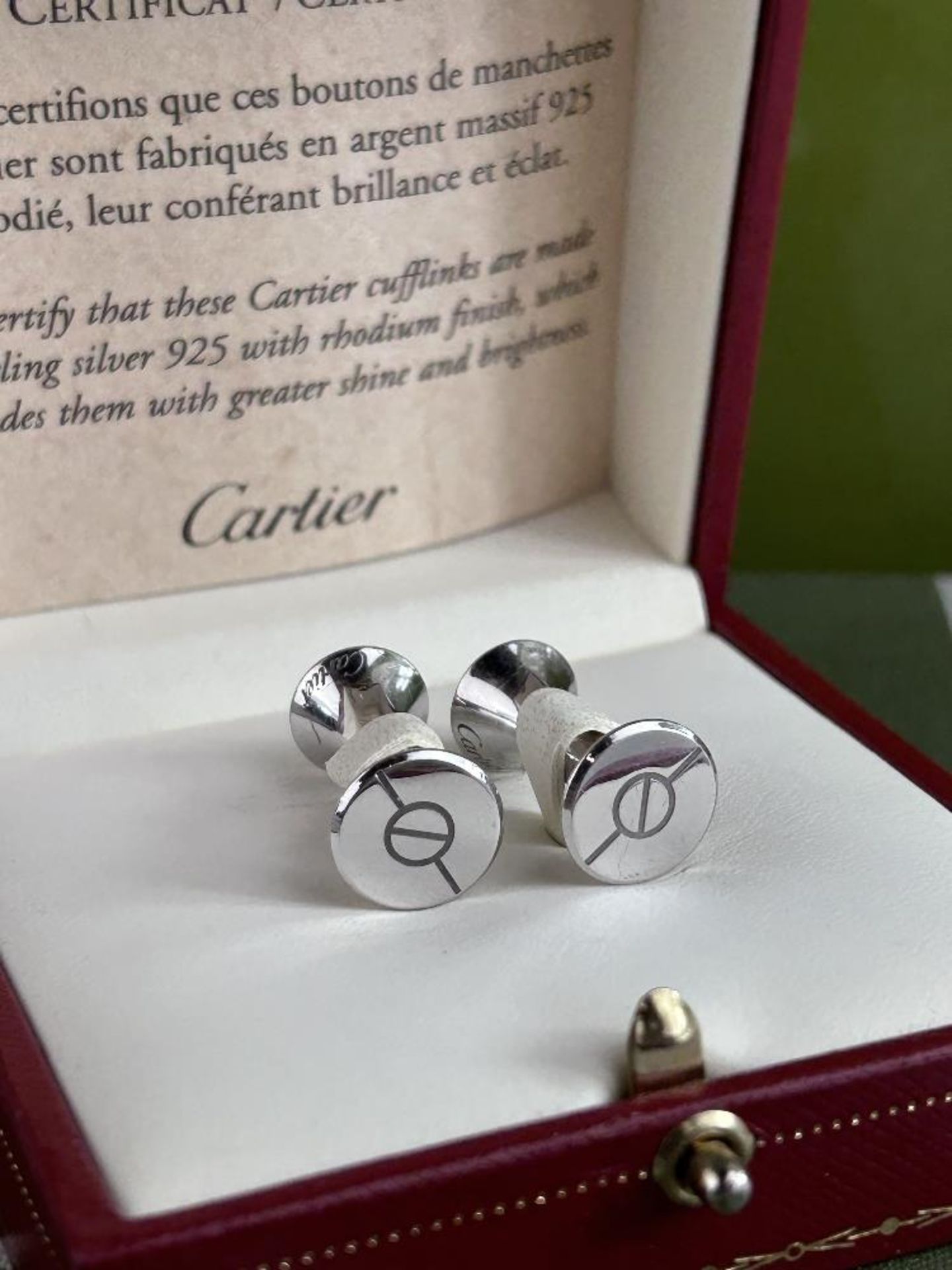 Cartier Sterling Silver Signature Screw Design Love Collection Cufflinks - Image 2 of 5