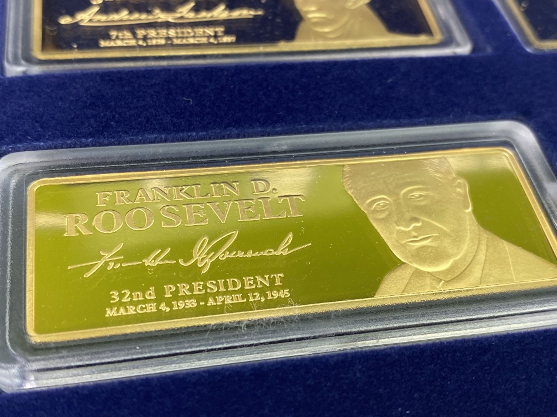 "Greatest U.S. President"s Gold plated Ingots- Windsor Mint - Image 5 of 8