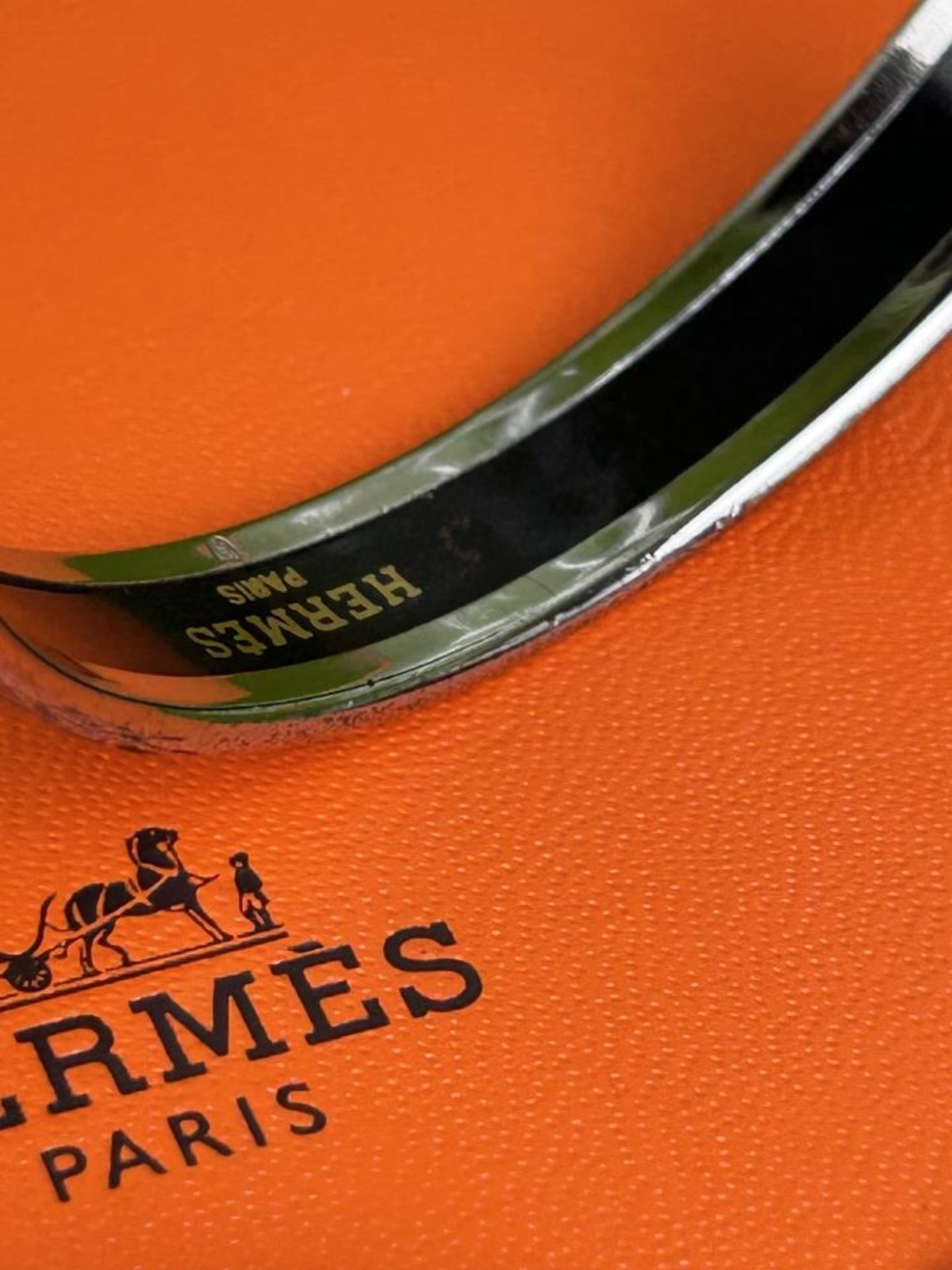 Hermes Paris Numbers & letters Enamel silver Monogram Bangle. - Image 2 of 7