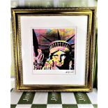 Andy Warhol-(1928-1987) "Statue Of Liberty USA" Castelli NY Original Numbered Lithograph #52/100, Or