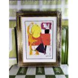 Andy Warhol-(1928-1987) "Lovers" Castelli NY Original Numbered Lithograph #91/100, Ornate Framed.