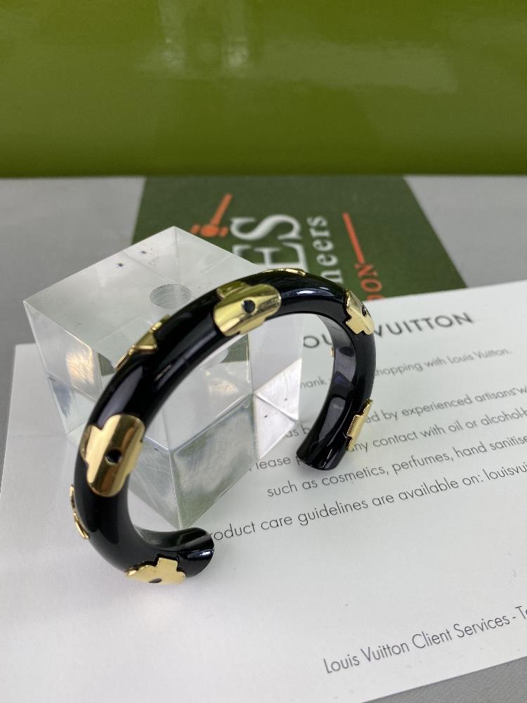 louis Vuitton Paris Onyx & Gold Cuff Bracelet-Rare Example - Image 3 of 7