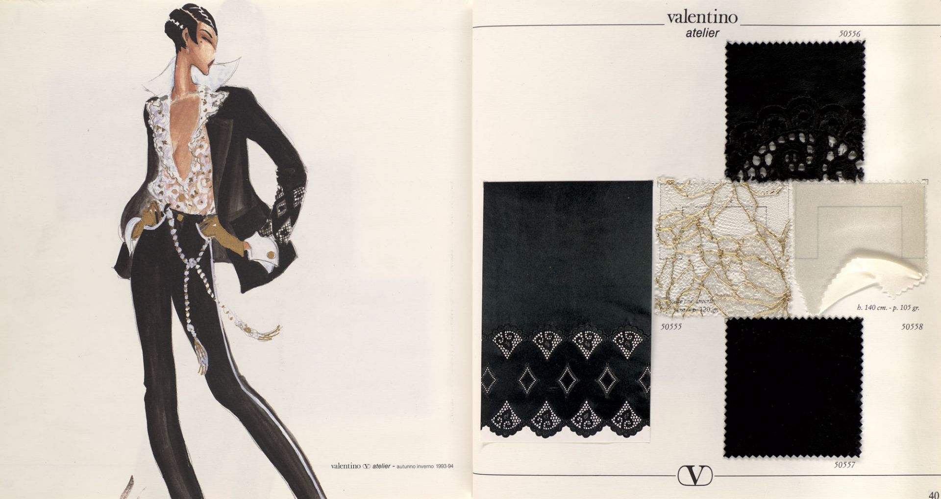 Mode - - Valentino Atelier Collezione Autunno-Inverno 1993/94.