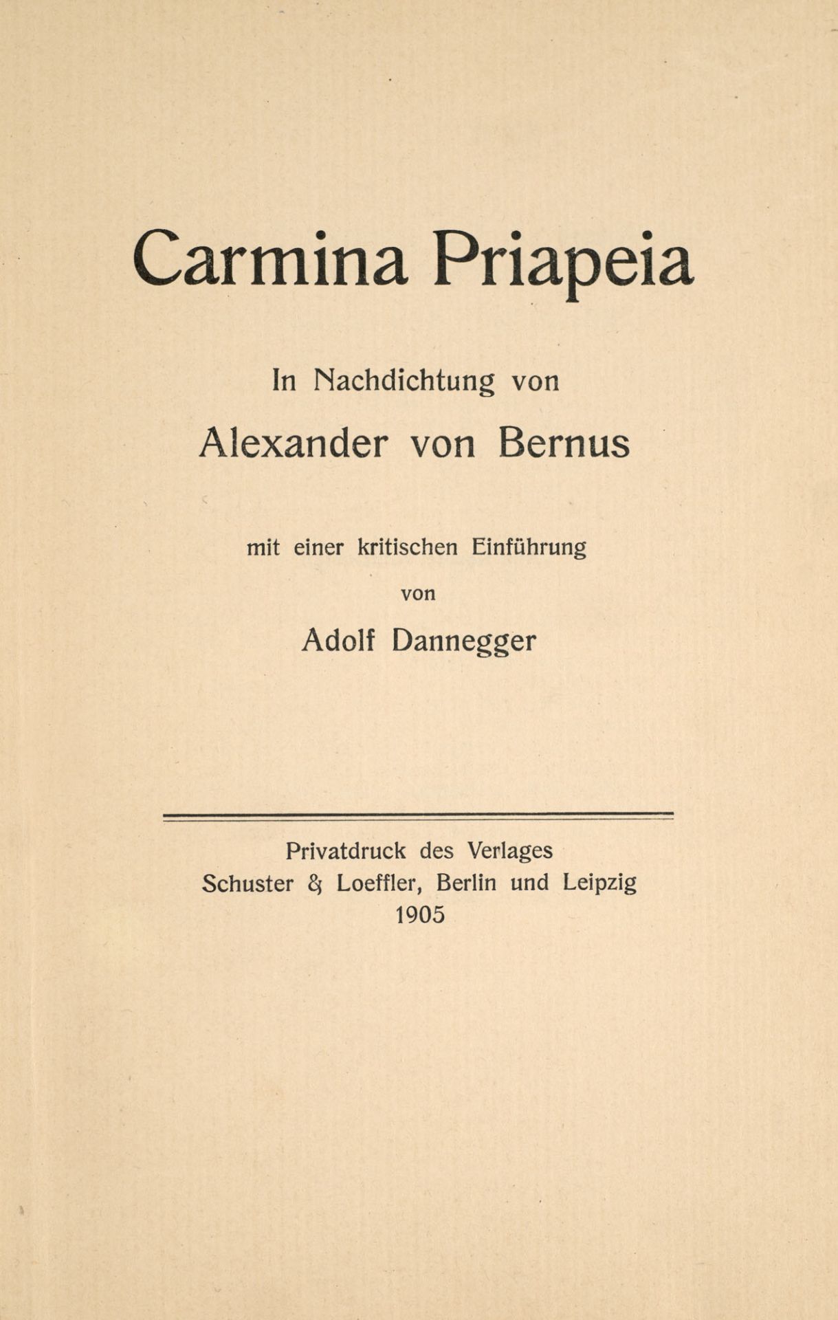 Alexander von Bernus. Carmina