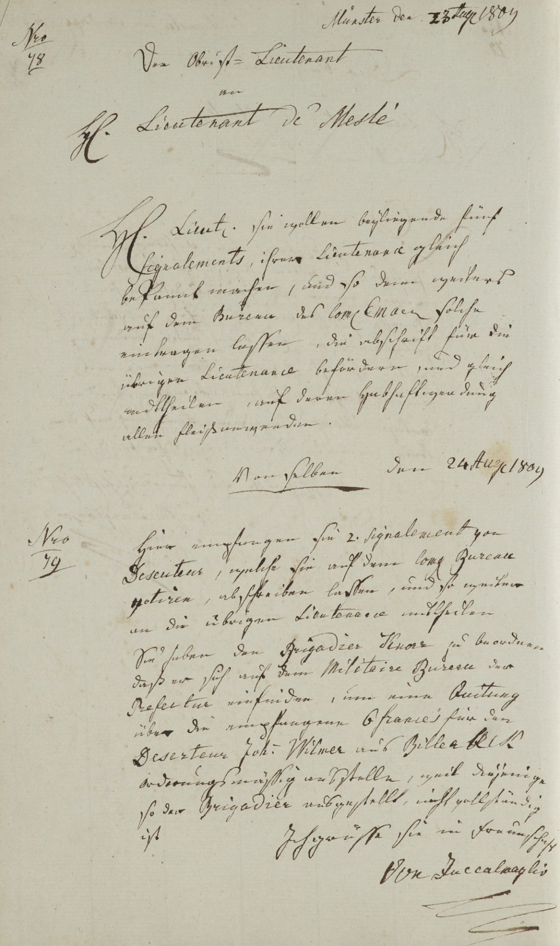 Napoleonica - - Briefe und Ordres vom Herrn Rittmeister Sluytermann im Arrondisement Münster - Bild 3 aus 5