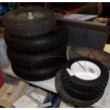 Selection of trolley wheels and tyres
