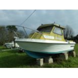 Alaskan 5.5m 'Icelander' semi displacement fishing boat, with 100hp mercury engine (turns over but