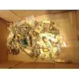 Two boxes of boating brass fixtures and fittings