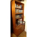 G-Plan 'Fresco' teak bookcase / side cabinet fitted with three shelves and three drawers, 198 x 81